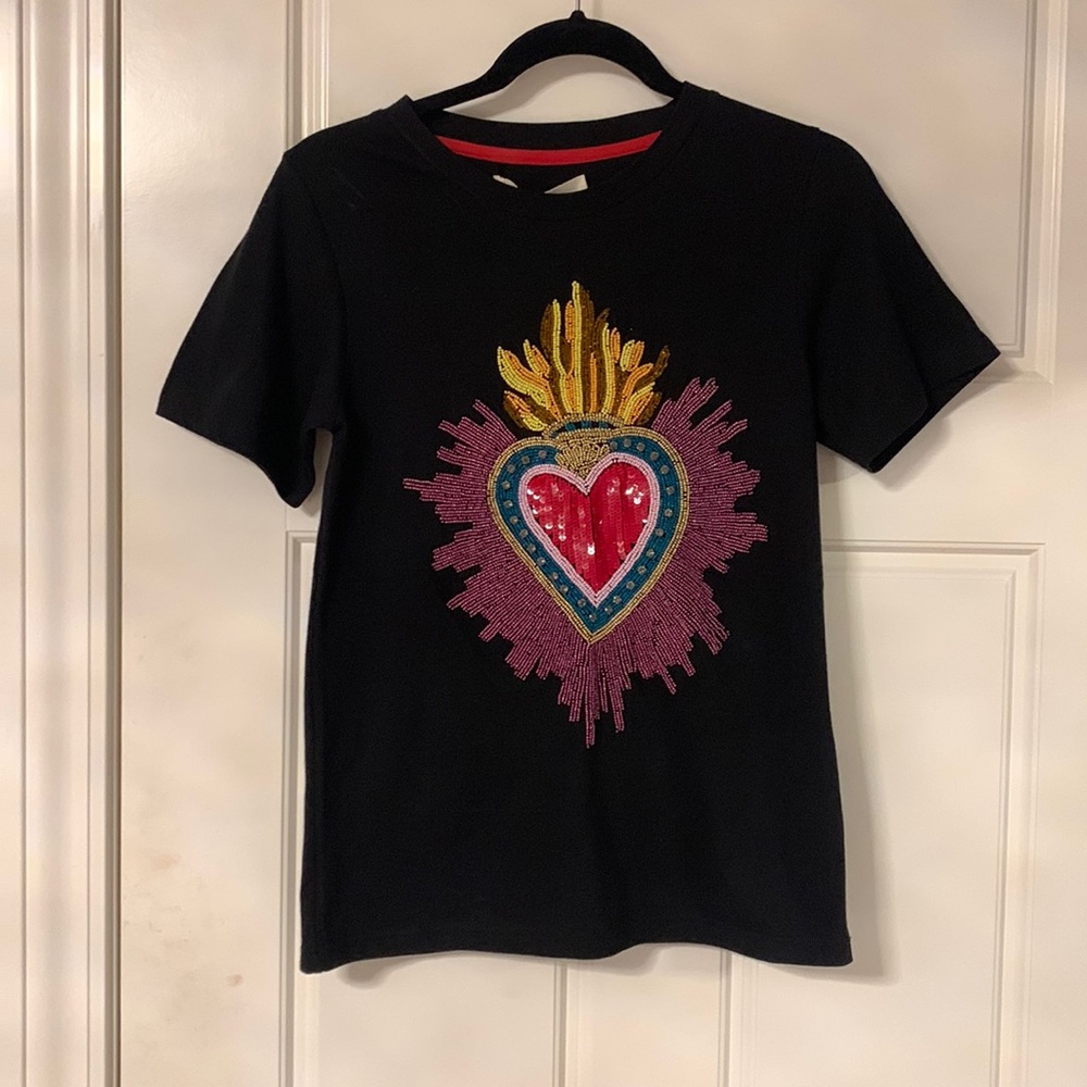 nwt free people embellished black tee